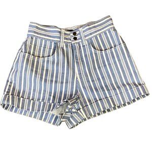 Urban Outfitters BDG 100% Cotton High Waisted Denim Striped Shorts 4 Blue #295H